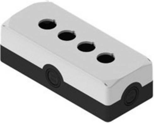 Pizzato Elettrica ES34000 Leergehäuse für 4 Einbaustellen, Schwarz und Grau, B/T/H: 8,0 x 18,6 x 5,6 cm - Bild 1