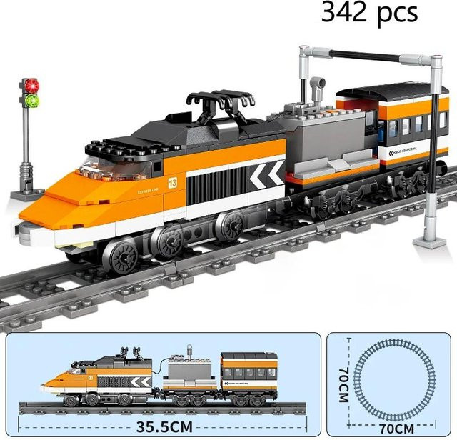 Linyi toy Eisenbahn Gebäude, Baustein-Spielset, mit Motor, ab 14 Jahren - Bild 1