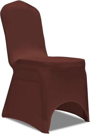 6er Set vidaXL Stretch Stuhlbezüge für Esszimmerstühle in Braun aus elastischem Polyester-Elasthan