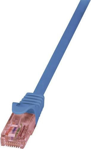 LogiLink CQ2066U RJ45 Patchkabel CAT 6 U/UTP Ethernet LAN Kabel Blau, Länge: 3,00 m - Bild 1