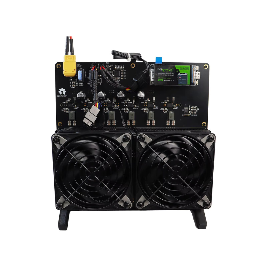 Lucky Miner NerdOCTAXE Rev3.1 Bitcoin Miner in Schwarz mit 8 BM1370 Asic-Chips und Netzteil - Bild 2