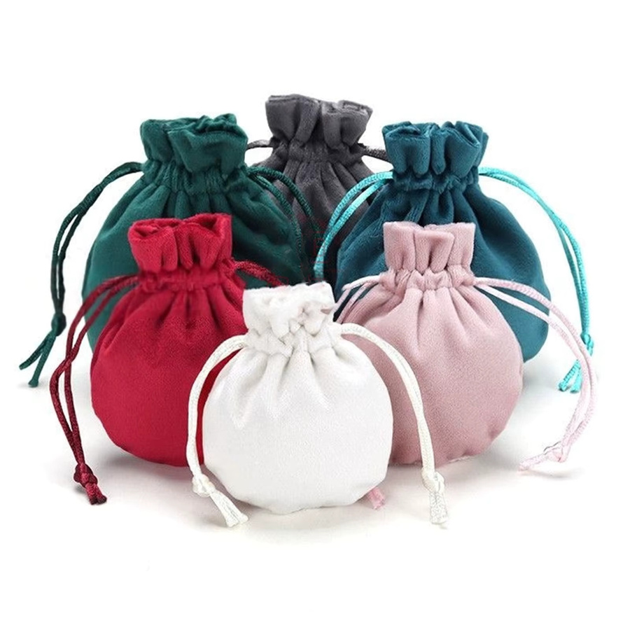 Phenovo Samtbeutel mit Kordelzug in Pink für Ringe und Ohrringe als Reiseorganizer und Geschenktasche - Bild 2