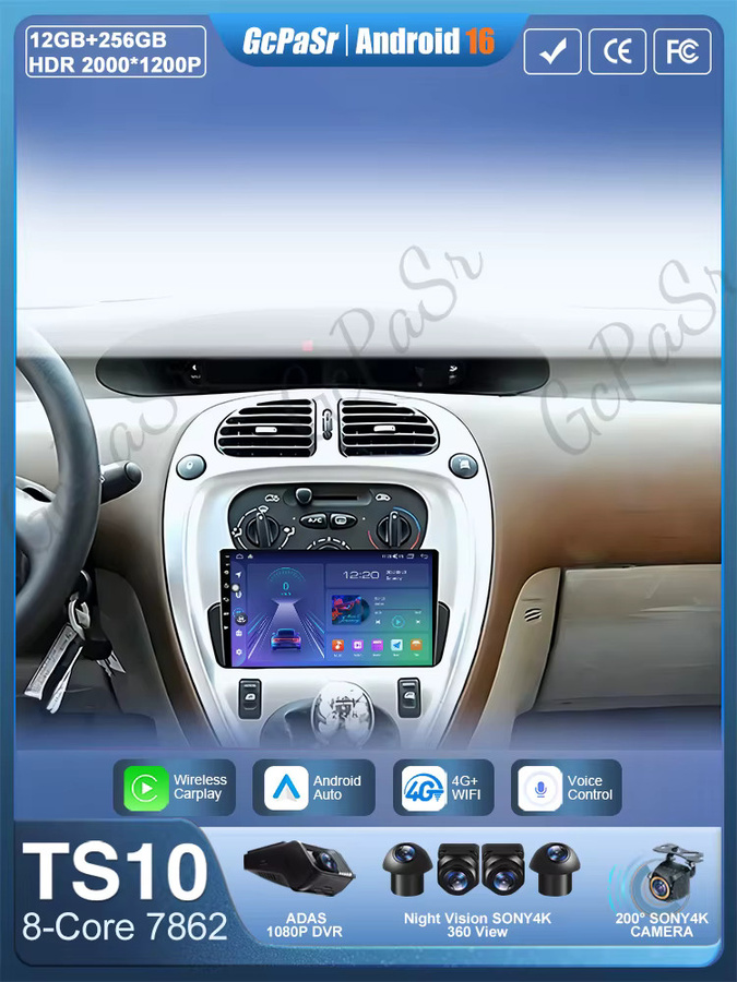 FengShiDa Autoradio mit Carplay und Android Auto für Citroen Xsara Picasso 1999-2010, Multimedia Player mit GPS, 5G Wifi, 4G und Bluetooth in Schwarz - Bild 6