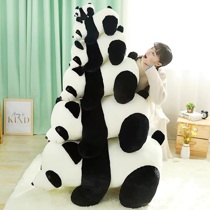 pangcangshu Panda Puppe, Plüsch Tier, Weiß, Schwarz, Bunt / Mehrfarbig - Bild 2
