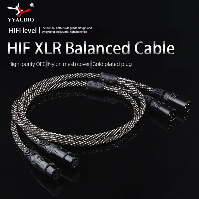 YYAUDIO Hi-End 4N OFC XLR Audiokabel mit 3 Pin XLR Stecker auf Buchse in Schwarz und Braun für Mikrofonmixer - Bild 1