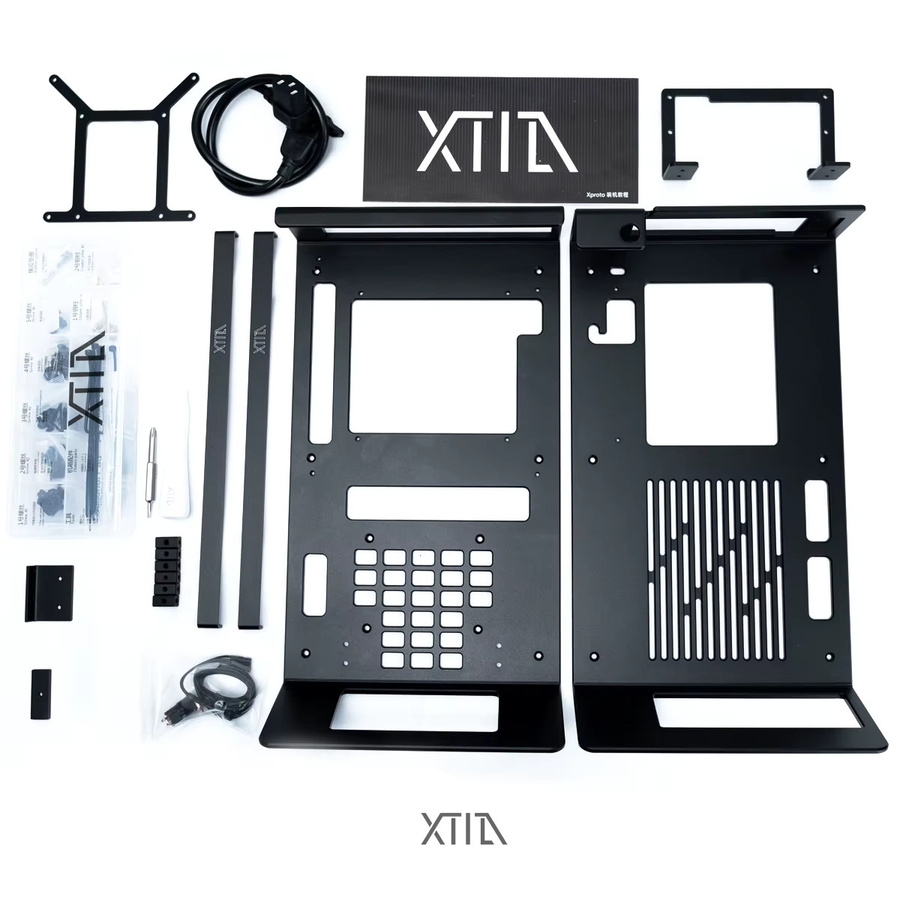 XTIA XPROTO-N V2 Open Air Mini ITX Gehäuse aus Aluminium in Schwarz für SFF-Gaming-PCs mit Unterstützung für SFX und SFX-L Netzteile - Bild 3