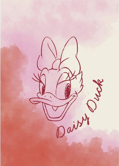 Komar Disney Daisy Duck Watercolours Wandbild Rosa, B: 50 cm, H: 70 cm - Bild 1