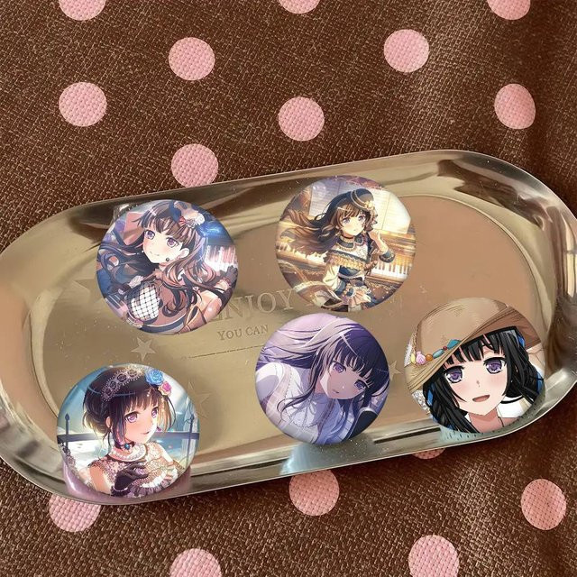 Brosche Marsupilami Anime BanG Dream Shirokane Rinko, Emaille-Pin, Rund - Bild 1