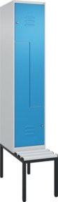 C+P Z-Spind Classic PLUS Sitzbank mit 2 Fächern und Zylinderschloss, Kunststoff-Sitzfläche, B/T/H: 212,0 x 40,0 x 81,5 cm - Bild 1