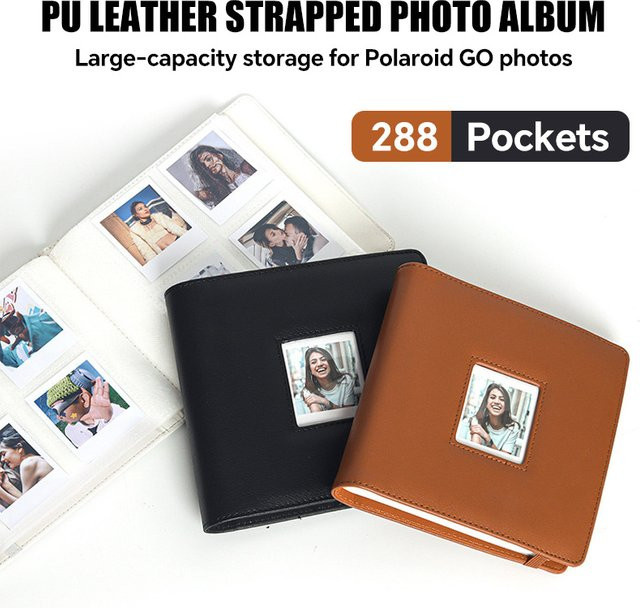 CAIUL Polaroid Go Fotoalbum mit 288 Fächern aus weißem PU-Leder für Fotos der Größe 6 x 7 cm - Bild 1
