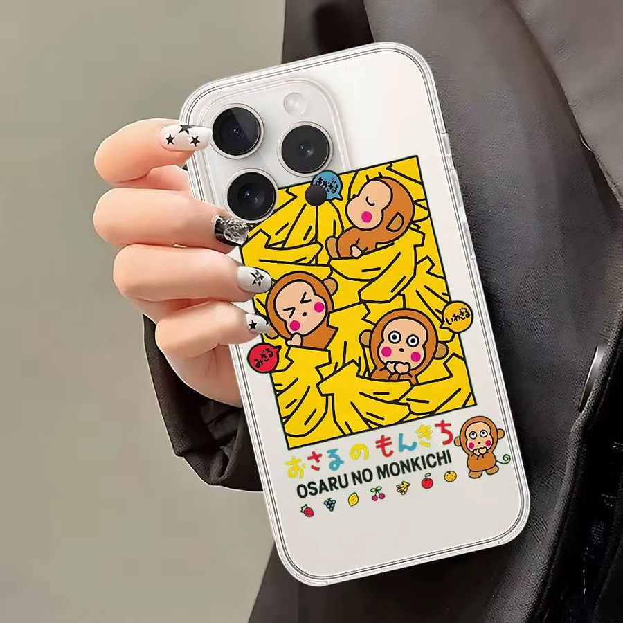 Mesuca M-Monkichi Handyhülle für iPhone 11 bis 17 Pro Max, transparente Stoßstangen-Abdeckung - Bild 5