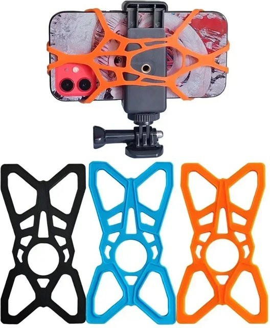 Orangefarbenes Gummiband zur Befestigung von Handyhalterungen für Fahrrad, Motorrad und Mountainbike - Bild 1