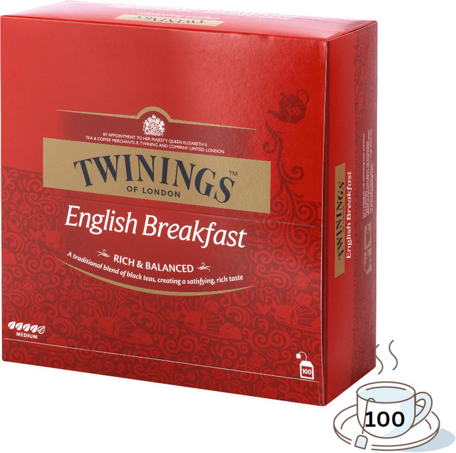 Twinings English Breakfast, Schwarztee, Teebeutel, 100 Stück, 200g - Bild 1