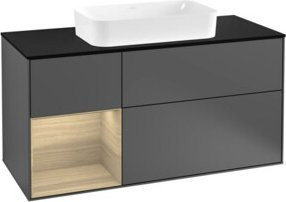 V&B Waschtischunterschrank Finion mit Wandbeleuchtung, Anthrazit matt, Breite: 120 cm, Tiefe: 50,1 cm, Höhe: 50,1 cm - Bild 1