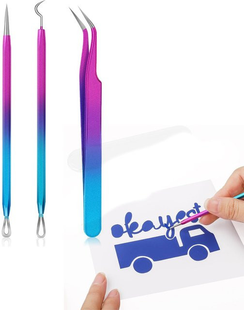 3er-Set Entfernungswerkzeuge für Vinyl in Multicolor aus Metall für Permanent-Vinyl, HTV und holografisches Vinyl - Bild 1