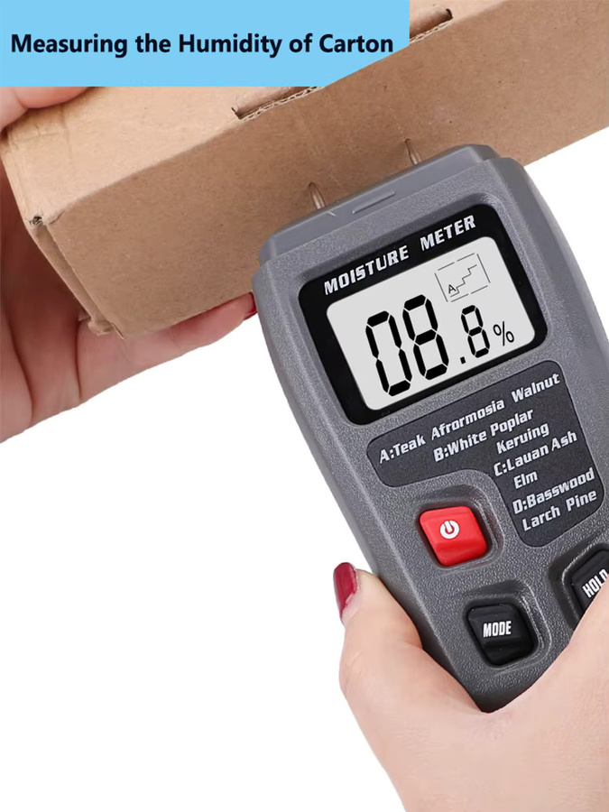 DIYWORK Digitales Holzfeuchtemessgerät in Schwarz mit großem LCD-Display und zwei Stiften zur Messung der Holzfeuchtigkeit von 0–99,9 % - Bild 6