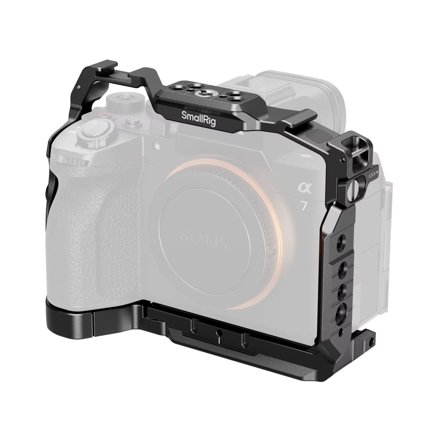 SmallRig HawkLock Schnellwechselkäfig für Sony Alpha 7 V, A7R V und A7 IV in Schwarz mit Kabelklemme und Arca-Swiss Schnellwechselplatte - Bild 5