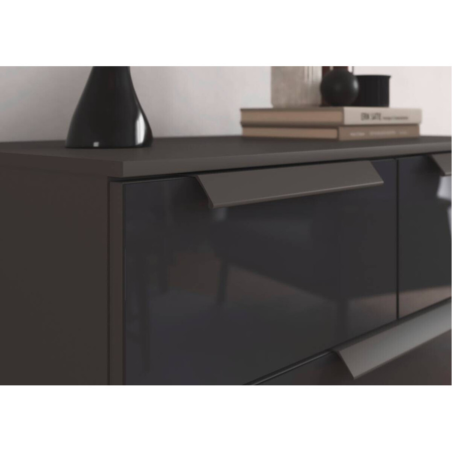 Kommode Aldono Deluxe in Graphit, modern und freistehend, B/H/T: 80 x 81 x 42 cm - Bild 3