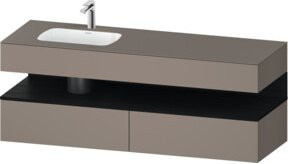 Duravit Einbauwaschtisch-Möbel-Set Qatego in Grau, B/T/H: 160 x 50 x 60 cm - Bild 1