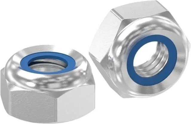 FeNau Selbstsichernde Sechskantmutter M6 aus Edelstahl A2 in Silber DIN 985 - Bild 1