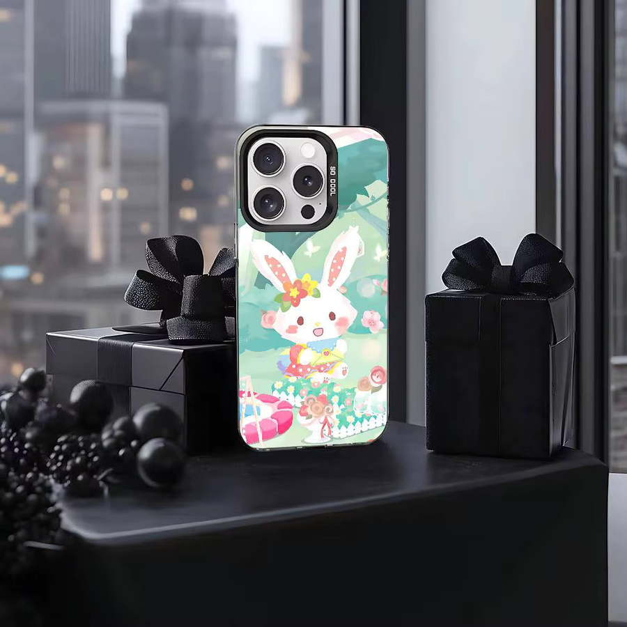 Mesuca Kawaii W-Wish Me M-Mell Handyhülle für iPhone 11 bis iPhone 17 Pro Max Plus, stoßfeste Rückseite, Farbe Silber/Multicolor - Bild 3