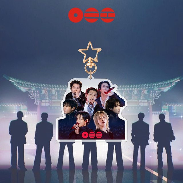 BTS Schlüsselanhänger, Gruppenfoto, Unisex, Grau - Bild 1