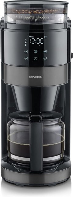 Severin KA 4830 Filterkaffeemaschine mit integrierter Kaffeemühle in Dark Inox/Schwarz - Bild 1