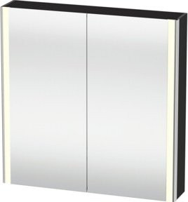 Duravit Uni-Spiegelschrank XSquare mit LED-Beleuchtung und Sensor, 2 Türen, grau, B/H/T: 80 x 80 x 15,5 cm - Bild 1