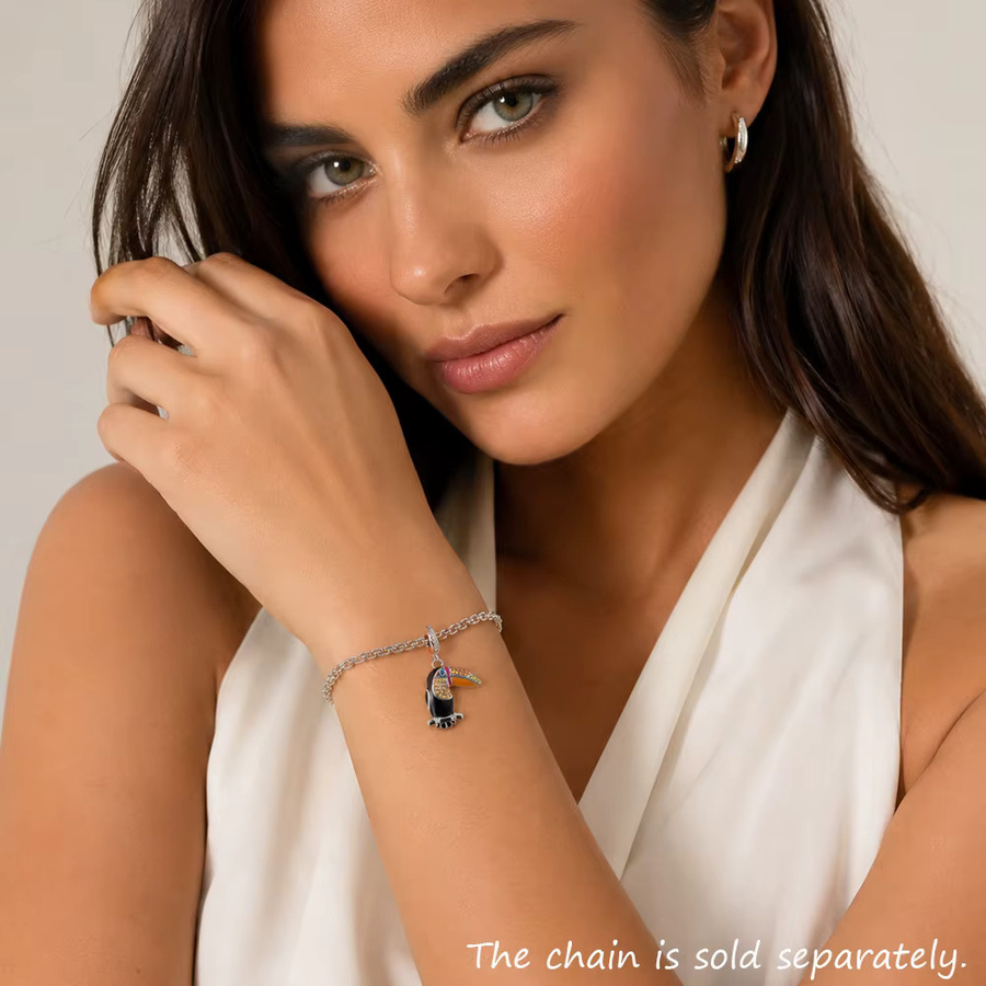 Thaddaeus Touca-Charm-Anhänger, 925 Silber, Bunt, Zirkonia, Unisex - Bild 2