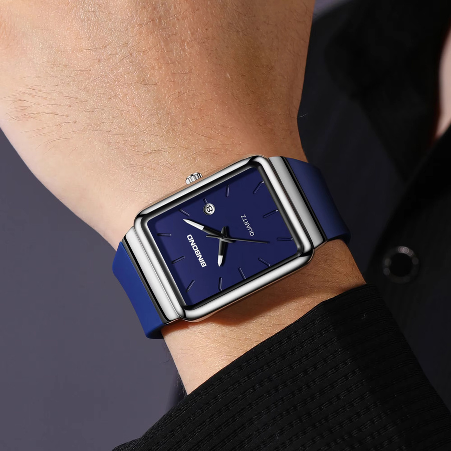 BINBOND Armbanduhr Quarz, Silikon, Blau, Herren - Bild 5