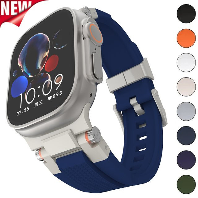 CAOWTAN Uhrenarmband Silikon, Schwarz, Herren - Bild 1