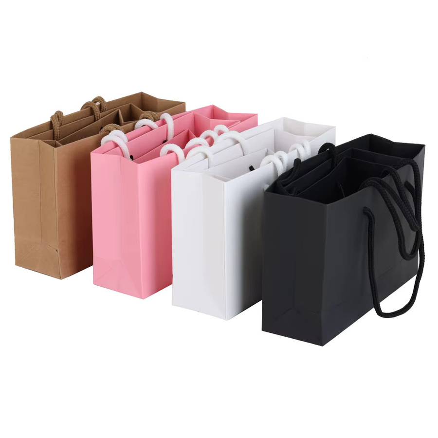 10 Stück tragbare Geschenktüten aus weißem Hartpapier für Schmuckverpackungen - Bild 3