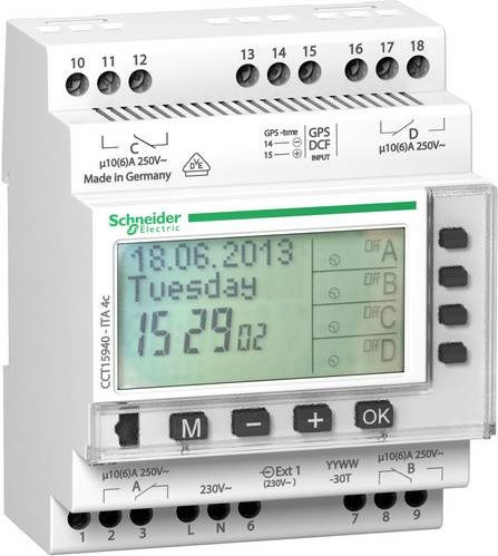 Schneider Electric CCT15940 Hutschienen-Zeitschaltuhr analog 230V in Weiß für DIN-Schiene - Bild 1