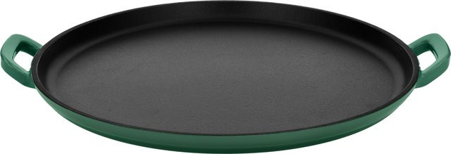SILVERCREST Premium-Gusseisenpizzaplatte aus emailliertem Gusseisen in Grün, rund, Durchmesser: 31,0 cm - Bild 1