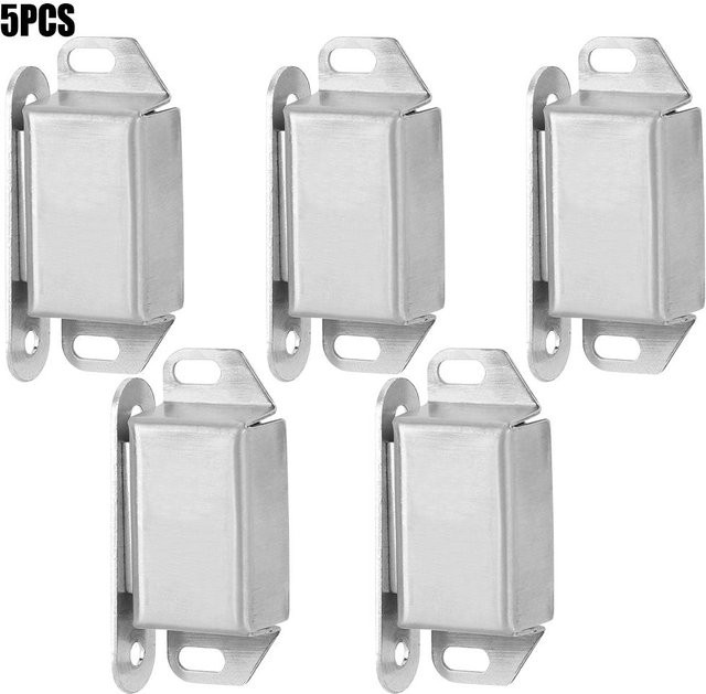 5 Stück Magnetische Schrank Tür Schnapper GoolRC Möbelbeschläge aus Edelstahl in Silber - Bild 1