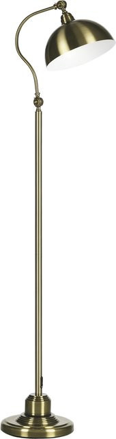 HOMCOM Retro Bogenlampe aus Metall in Messingoptik mit verstellbarem Lampenschirm und E27 Fassung, Bronze, B/T/H: 25,5 x 42 x 152 cm - Bild 1