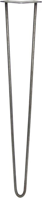 Monstershop 4er Set Hairpin Tischbeine mit 2 Streben aus Edelstahl in Grau, Höhe: 71 cm, Durchmesser: 10 mm - Bild 1