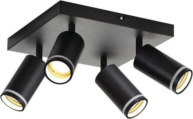 NETTLIFE Deckenstrahler aus Metall in Schwarz, verstellbar mit GU10 LED-Leuchtmittel, modern und warmweiß - Bild 1