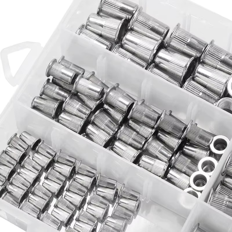 180 Stück Gewinde Nieteneinsatz Set aus 304 Edelstahl mit Flachsenkkopf in Silber für M3 M4 M5 M6 M8 M10 - Bild 3