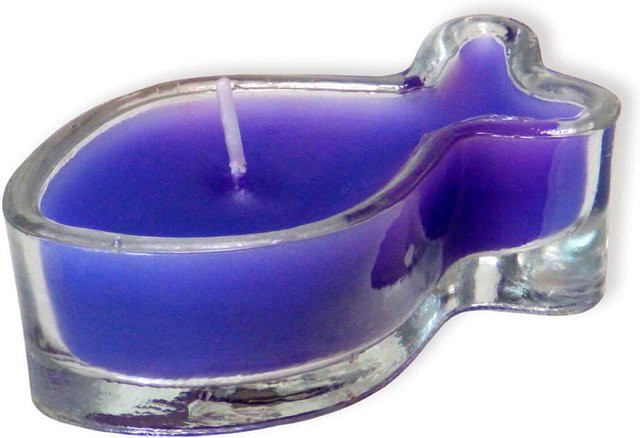 Uljö Kerzenglas Fisch in Lila aus Glas - Bild 1