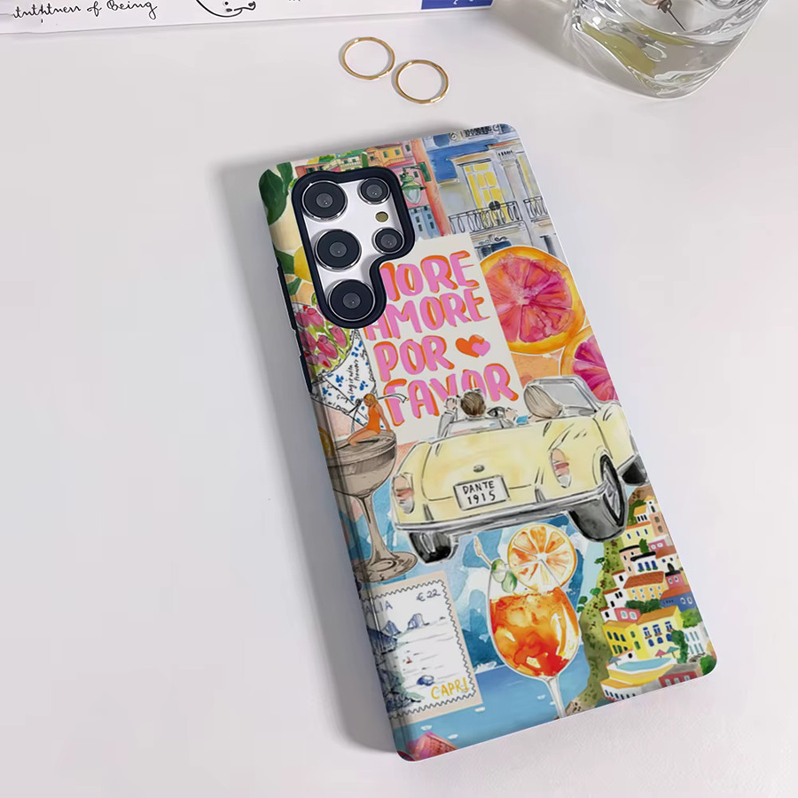 Amore in Italia Handyhülle für Samsung Galaxy S25 Ultra, S24 und S23 Ultra Plus mit glänzender doppellagiger Rückseite in Multicolour - Bild 2