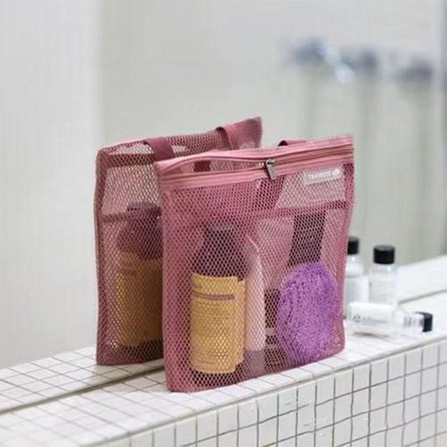 NATAWA Mesh-Reiseaufbewahrung und Duschtasche in Rosa - Bild 1