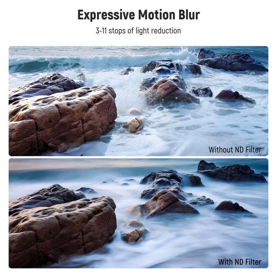 NEEWER Variabler ND-Filter ND8-2000 in Schwarz mit True Color und Hard Stop für DSLR- und spiegellose Kameras (3-11 Stopps) - Bild 4