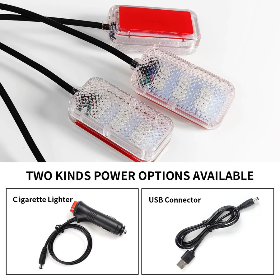 WUMFIRE LED Auto Innenbeleuchtung Fußleuchten Kit in Rosa mit USB-Anschluss - Bild 3