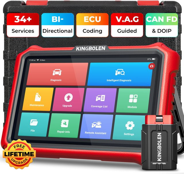 KINGBOLEN K8 Pro 2026 Bidirektionales Bluetooth OBD2 Diagnose-Scan-Tool mit 8 Zoll Display, alle Systeme, 34 Reset-Funktionen und FCA CANFD Unterstützung - Bild 1