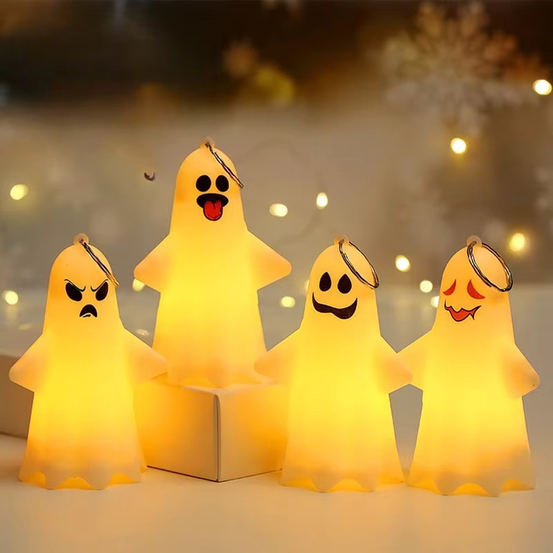 Heinast Mini-LED-Geisterlaterne in Weiß als dekoratives Nachtlicht für Halloween und Party-Dekoration - Bild 2