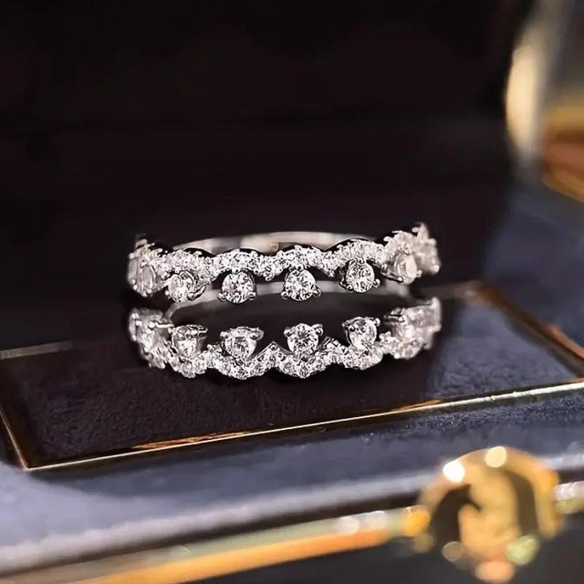 YIRAN Jewelry Ring, Kupfer, Zirkonia, Schwarz, Damen - Bild 1