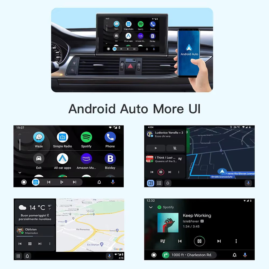 AUTOABC Kabelloses CarPlay und Android Auto Interface für Audi A6 S6 A7 C7 inklusive Mirror Link, AirPlay und Rückfahrkamera - Bild 4