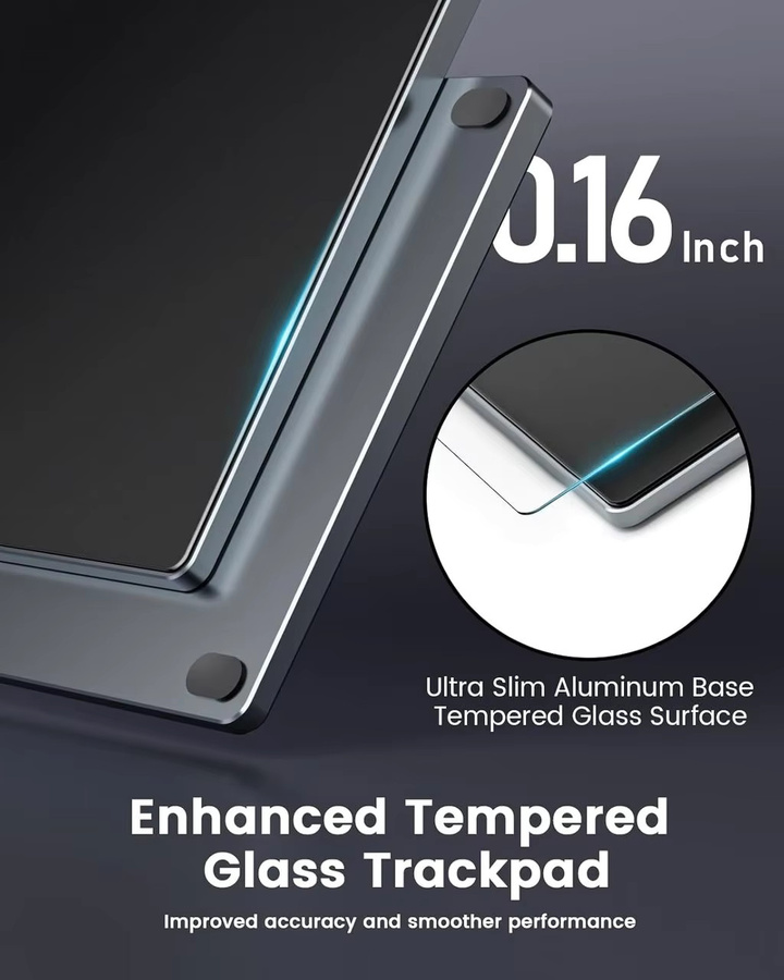 JOMAA Trackpad-Touch-Maus mit Glasoberfläche und Multi-Touch, schlanke Aluminium-USB-Maus für Windows-Computer - Bild 6