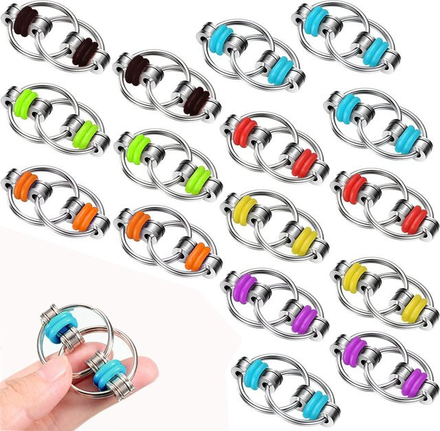 JK-ZMM Fahrradkette zappeln Spielzeug, 15-teiliges Set, Handring für Erwachsene, Jungen, Mädchen - Bild 1